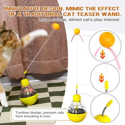 Stimuler l'intérêt des chats en couleur violette mouvement interactif jouet pour animaux de compagnie avec alimentation par gravité nourriture qui fuit