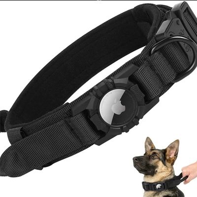 Collier d'entraînement de chien en nylon pour courir Marcher en randonnée Airtag Tracker