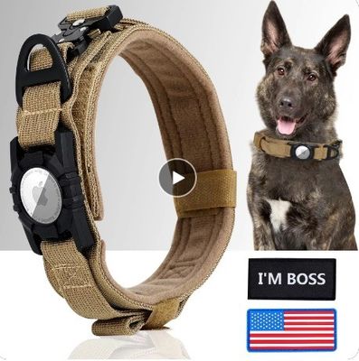 Collier pour chiens Collier pour animaux de compagnie réglable en nylon écologique avec étiquette d'air Traqueur GPS