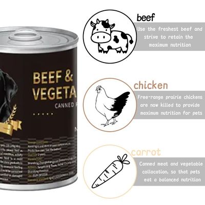 Aliments en conserve pour chiens à saveur mixte pour OEM/ODM Poulet, bœuf, légumes, animaux de compagnie humides, friandises crémeuses