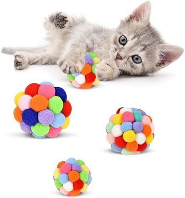 4cm Cute Plush Balls Faux Feather Bell Cat Chew Toy avec du matériau ABS/PC durable