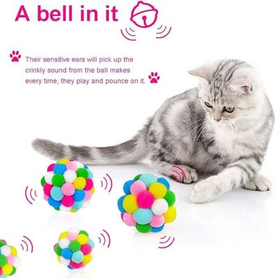 4cm Cute Plush Balls Faux Feather Bell Cat Chew Toy avec du matériau ABS/PC durable