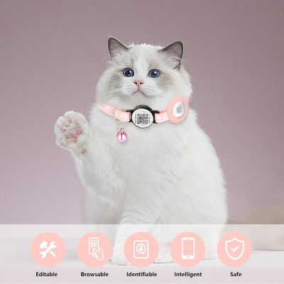 Logo personnalisé Collier d'entraîneur d'animaux acceptable avec code QR Matériau polyester doux