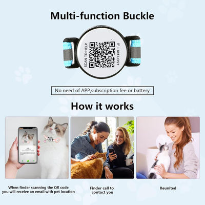 Logo personnalisé Collier d'entraîneur d'animaux acceptable avec code QR Matériau polyester doux