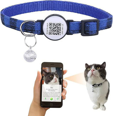 C-04 Collier réglable pour animaux de compagnie avec code QR de contact d'urgence