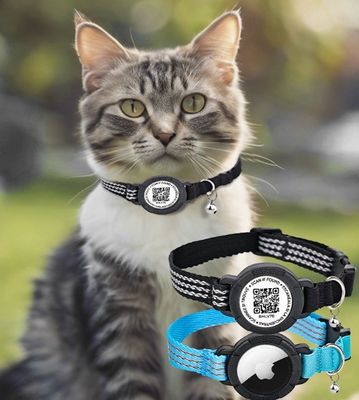 C-04 Collier réglable pour animaux de compagnie avec code QR de contact d'urgence