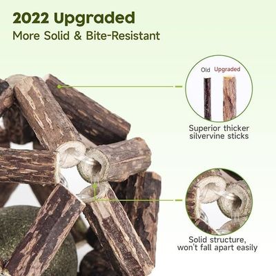 Des bâtons de vigne d'argent naturels durables, jouets interactifs à mâcher pour le chat, pour le plaisir et le nettoyage des dents