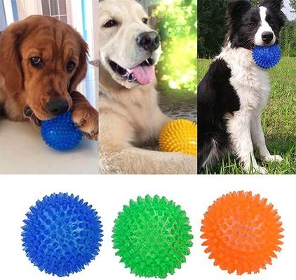 TPR Ballon de nettoyage des dents grincantes Jouet de chien pour entraînement et mastication des dents des animaux de compagnie
