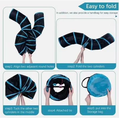 Service de personnalisation fourni 4 façons de chat lit tunnel pop-up pliable jouet tube pour animaux de compagnie