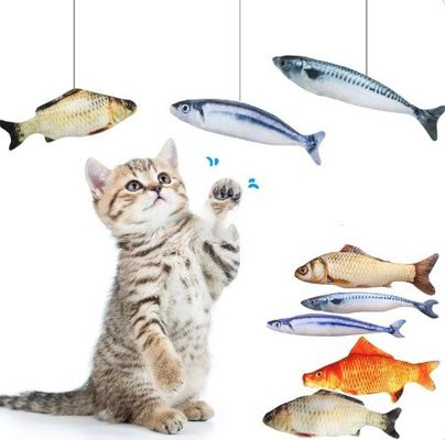 Jouets interactifs de chat drôles Poissons réalistes à floppy Catnip Jouets de chat pour petits animaux
