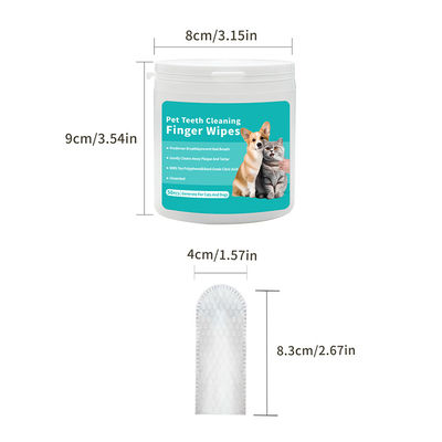 ST-03 Blanchiment des dents des animaux de compagnie, couches pour les doigts, lingettes humides 8,3 cm*4 cm