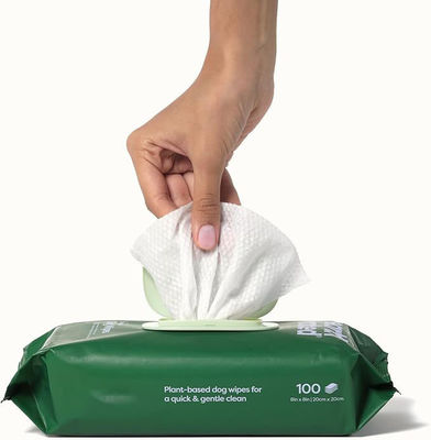 Des lingettes douces pour animaux de compagnie pour le nettoyage des yeux et du cérumen en blanc ou personnalisées biodégradables