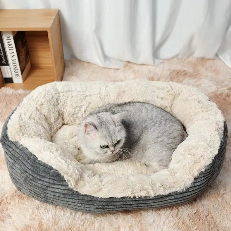 Lit pour chiens et chats avec poils ultra lavables épaississement de couverture tapis de fourrure de laine maison Pet Sleep