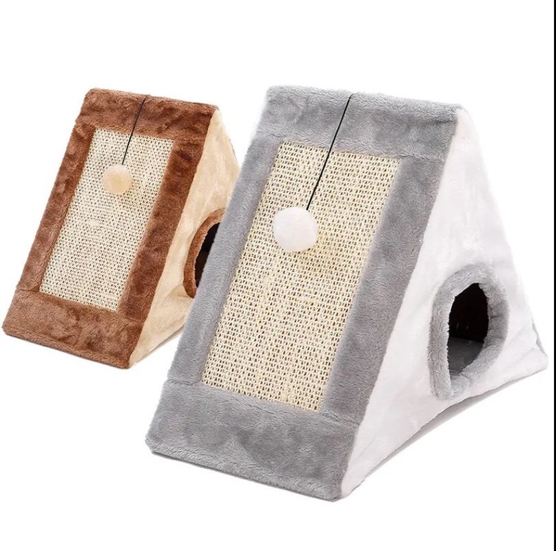Cat Scratcher Arbre Maison de chat Jouets interactifs avec fonction de jeu amusant Matériau en peluche Sisal