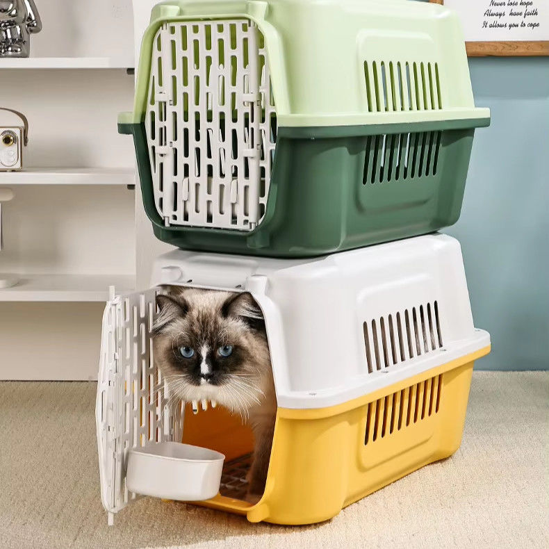 Sac de voyage pour animaux de compagnie multifonctionnel, porteuse avec porte en plastique