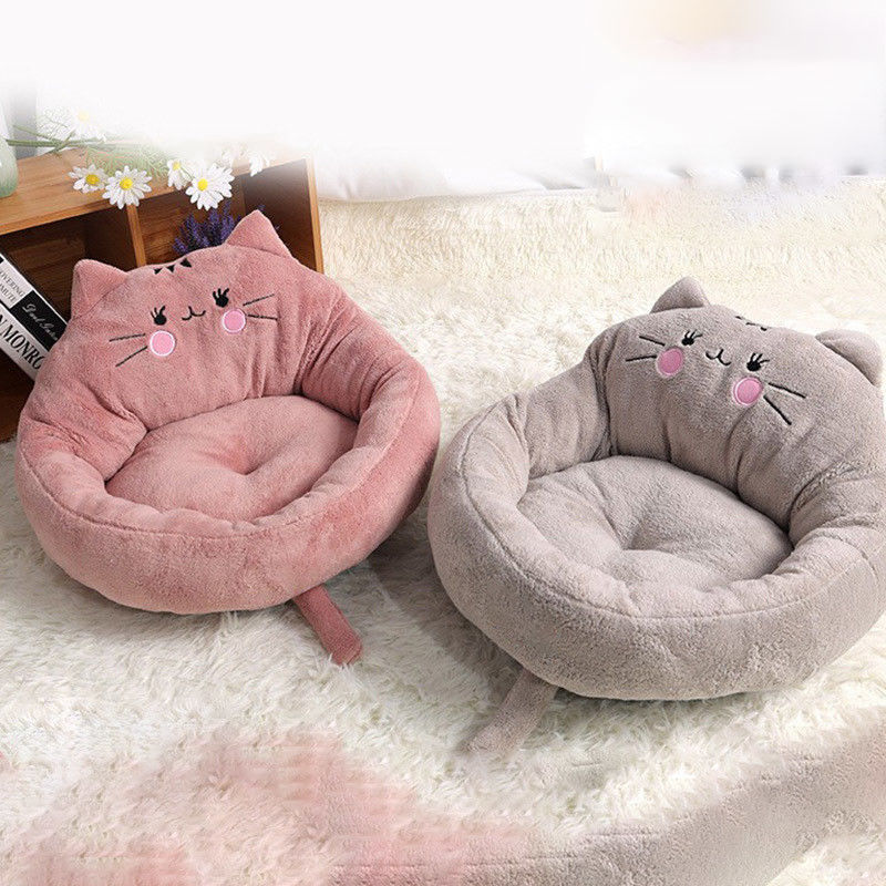 Maison de chat confortable, écologique, en peluche, lavable et courte pour chiot