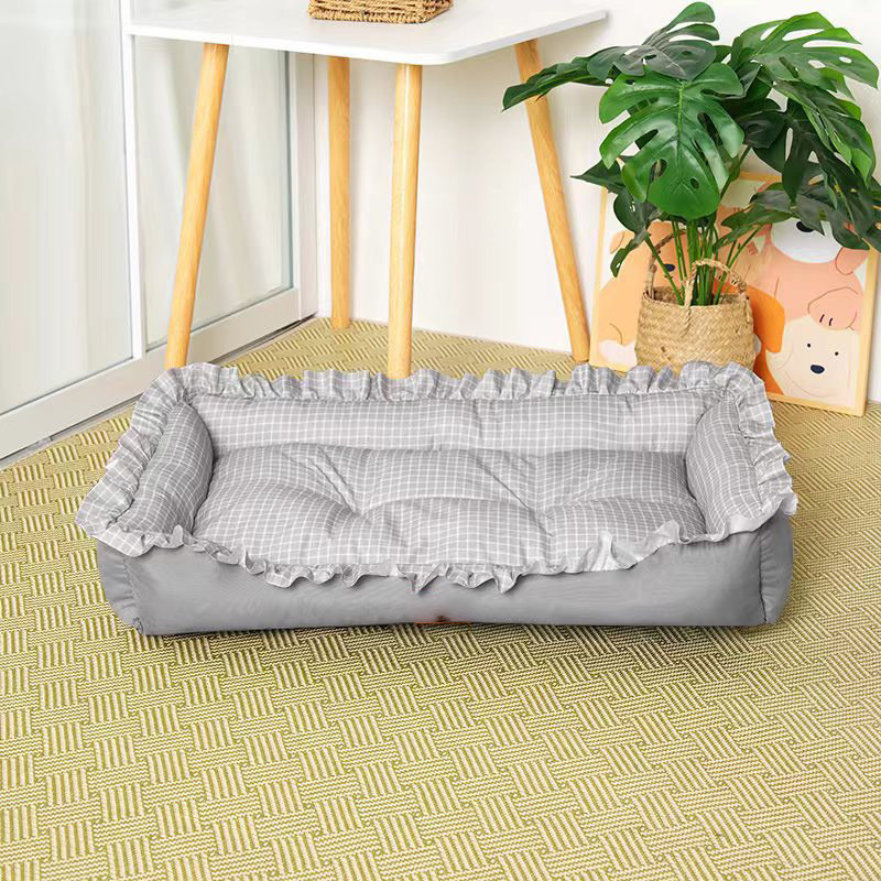 Pet repos Lit de couchage en velours de pêche simple pour chien chat Cuddler lavable de plusieurs tailles