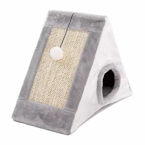 Meubles pour chats Maison en peluche en forme de triangle Lit pour chats Nichoir pour chats Chien pliable doux chaud