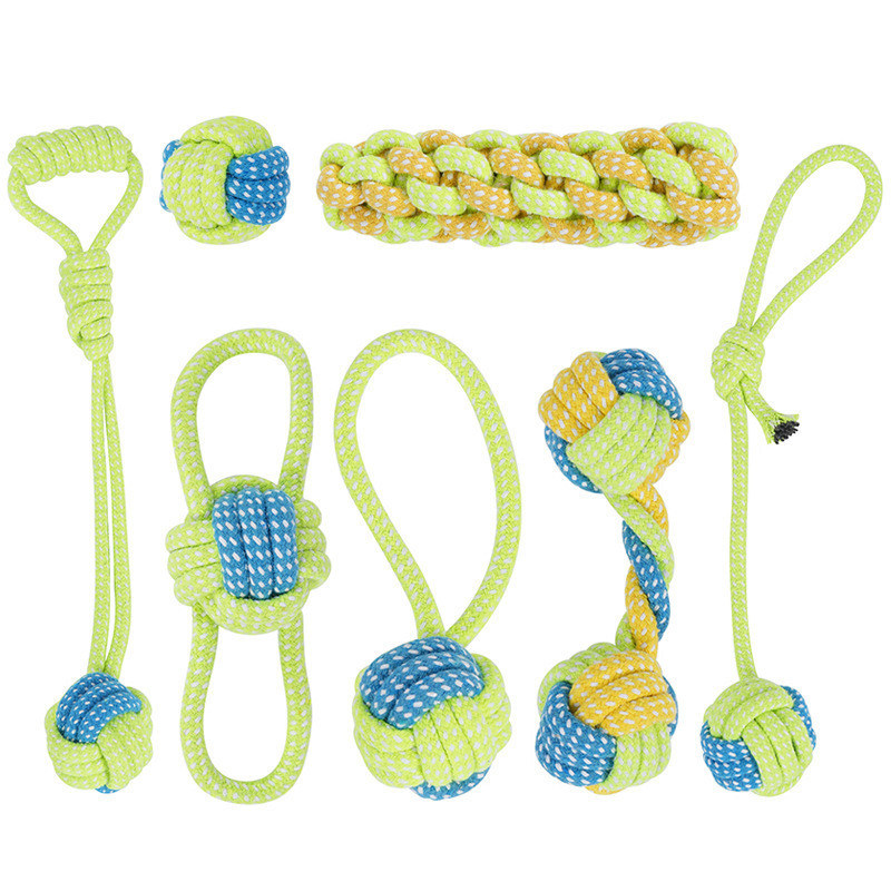 Jouets à mâcher à la corde pour chiots, ensemble de jouets interactifs à la corde de coton pour petits chiens de taille moyenne à grande