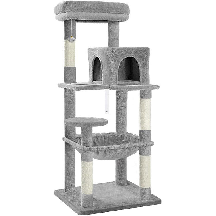 Arbre à chat en couleur optionnelle intégré Sisal Confortable Durable Grand chat Activité gratte-ciel Arbre