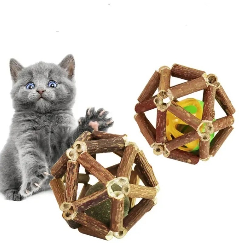 Jouet de chat Silvervine pour le jeu et le nettoyage des dents fabriqué à partir de polygone naturel Arboreum