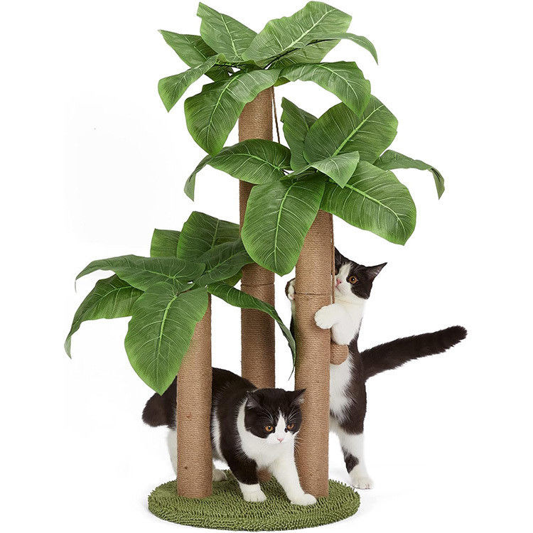 31.5 pouces Sisal chat grattant poste meubles de chat maison pour animaux de compagnie pour les chats d'intérieur