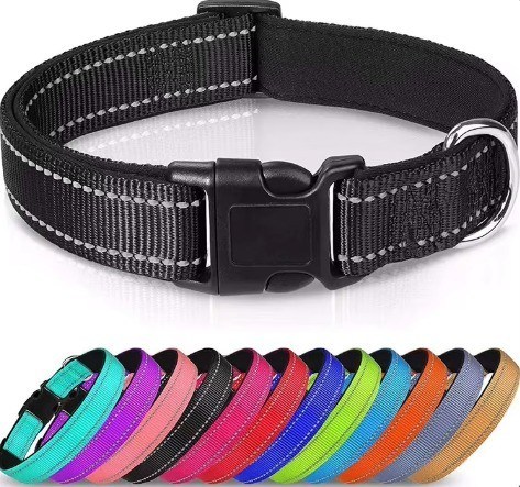 Collier en nylon réfléchissant personnalisé avec ajustement et décoration en fourrure