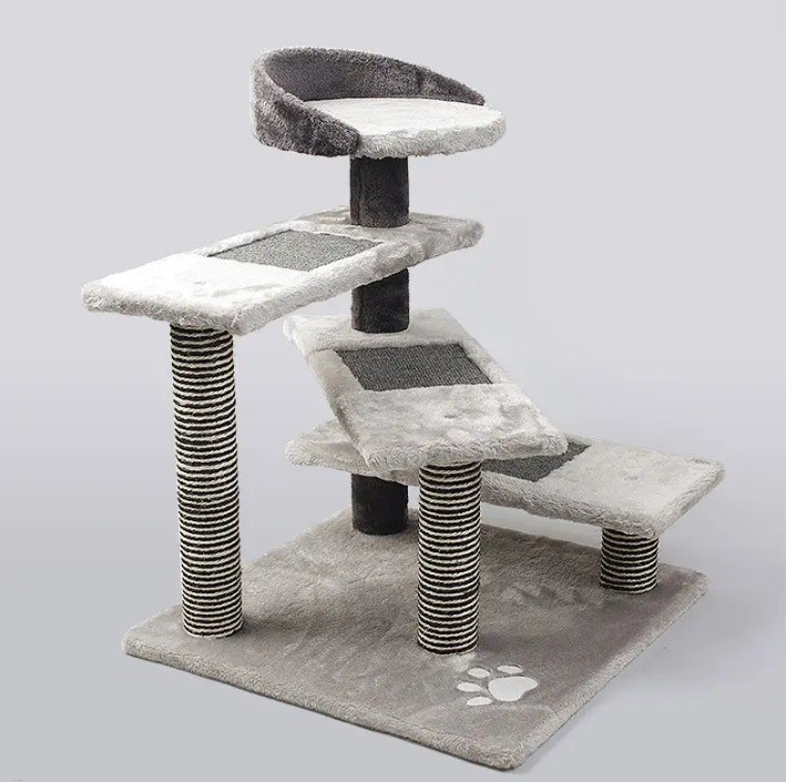 SISAL Maison de chat avec jouets Type Maison de chat à gratter Tour d'activité de jouet et d'escalade