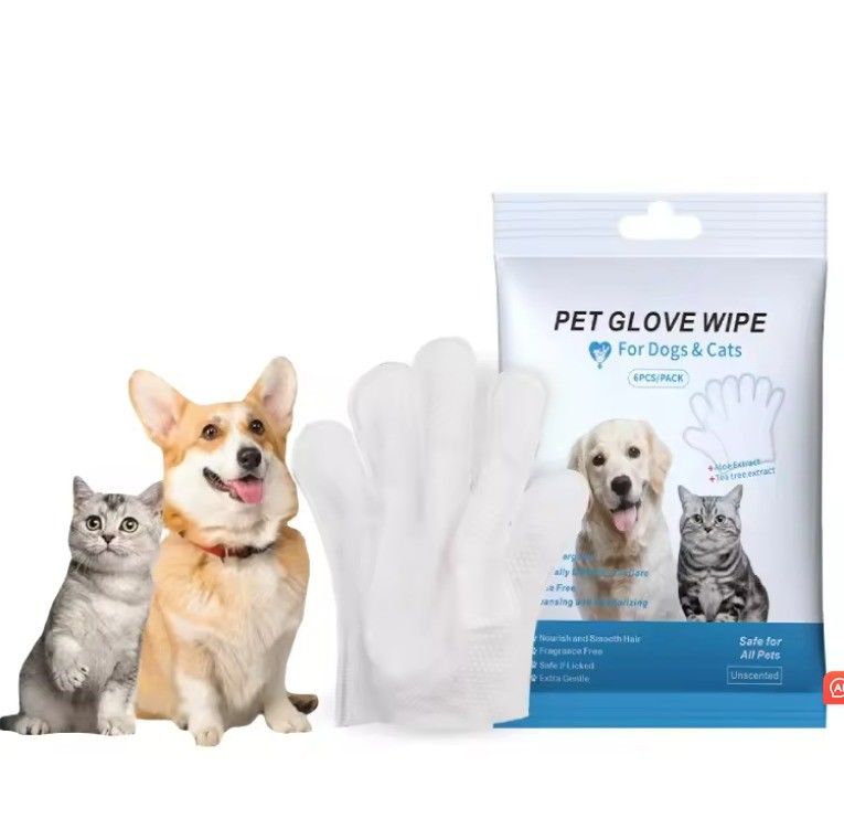 9.6in*12.6in Taille de feuille Gants de toilettage pour animaux de compagnie pour la vie quotidienne Ecologique et jetable